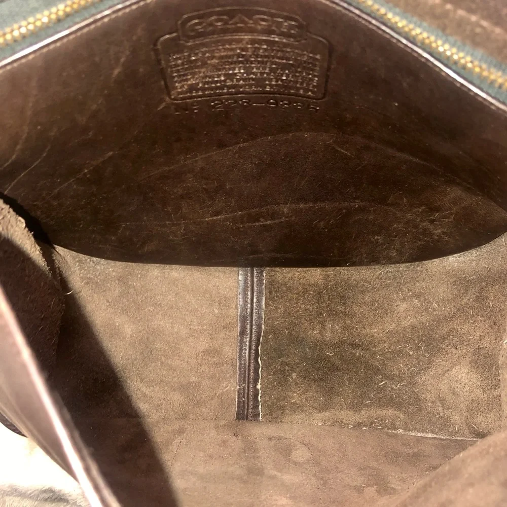 Vintage COACH Mahogany Brown Glove Tanned Leather Courier Saddle Bag EUC NYC